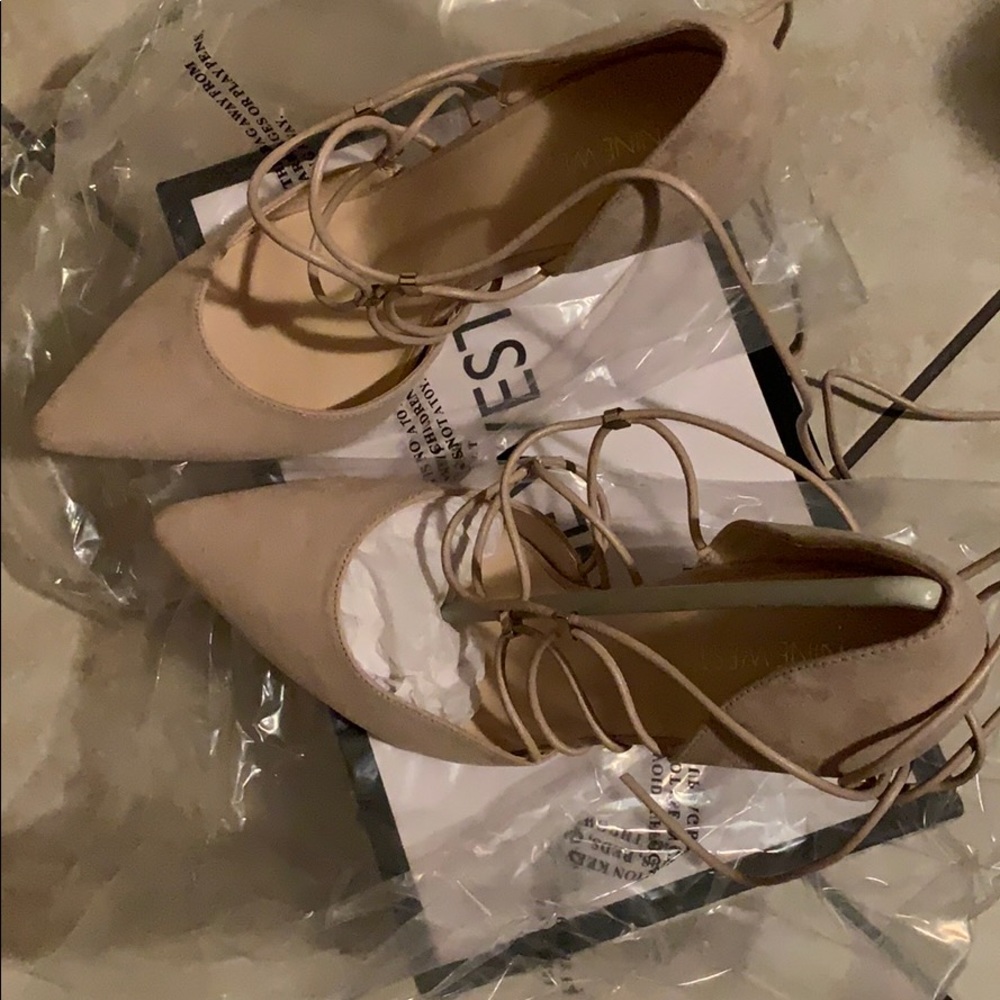 Nine West Jarraho Tan Suede Pointed Toe Heels